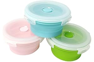 3-Pack Collapsible Snack Containers with Lids