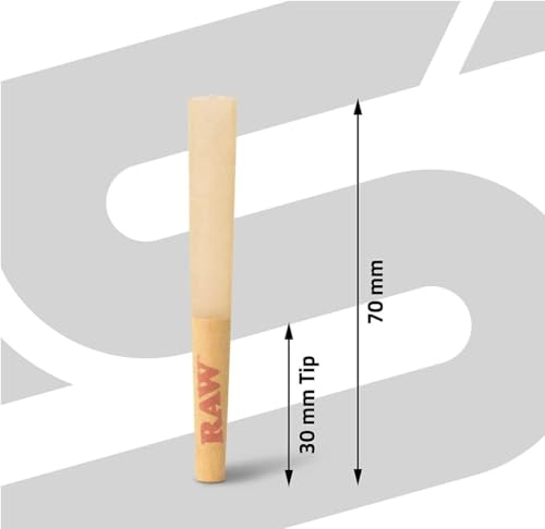 Image of RAW Mini Dogwalker Pre-Rolled Cones 70 /30 Single Size - 20 Pack - Slow Burning - Rolling Papers - Shorter Than 1 1 /4 - Special Edition