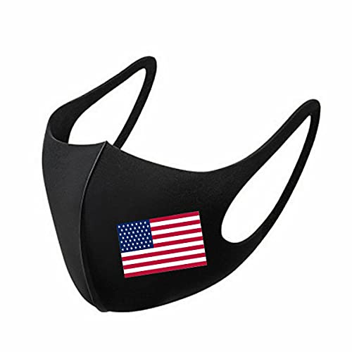 [5-Pack] - Unisex Single Layer Reusable and Washable Polyester Face Mask - American Flag Printed | Comfortable and Breathable Face Covering with Stretchy Ear Loops | Single USA Flag - Thumbnail 6