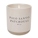 Sweet Water Decor Palo Santo Patchouli Candle | Black Pepper, Clove, Lavender, Cedarwood Scented Soy Wax Candle for Home | Gifts for Women, Men, Housewarming | 12oz Stone Jar, 60+ Hour Burn Time