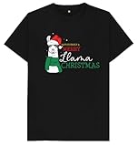 Photo Gallery have youself a llama christmas kids womens mens t shirt, nero , l Photo Gallery have youself a llama christmas kids womens mens t shirt, nero , l