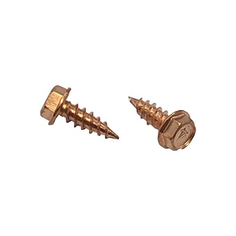 Eagle 1#8 1/2 inch (25 Count) Gutter Downspout Or Sheet Metal Screws (Multiple Quantities/Colors) - Easy Start Sharp Tip - Zip Screws/Fasteners (25, Copper Plated) Cover