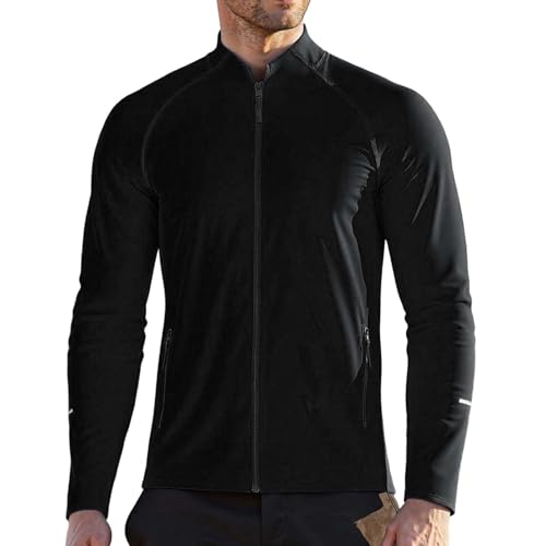 Chaqueta de punto transpirable para hombre cárdigan ligero con cremallera