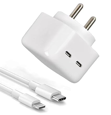 Image of Original 35W Dual PD 3.0 GaN USB-C Port Compact Power Adapter Plug Fast Wall Charger Adapter Compatible for iPhone, AirPods, MacBook Air & Other Smartphones (DEC128)
