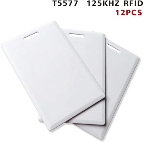 Image of 12 PCS T5577 Thick Smart Cards, Contactless 125khz RFID Rewritable Proximity Clamshell Weigand Prox Card, Compatible with 1386 1326 H10301 Format Readers and Keyless Entry Access Control Systems