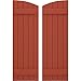 Ekena Millwork ARW101BE518X51CLH Americraft Five 2 Exterior Real Wood Joined Board-n-Batten Shutters w/Elliptical Top (Per Pair), 17 1/2"W x 51"H, Colorful Leaves