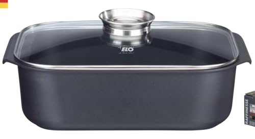 ELO 82784 Raffinesse - Cacerola (40 x 26 cm, tapa de cristal, incluye pomo de aroma), esponja de limpieza incluida
