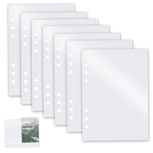 40 Stück A5 Binder Pockets Klarsichthüllen Ringbuch Taschen Ohne Zipper Ordner Prospekthüllen Budget Zipless Umschläge Ringordner Bindertaschen Schutzhülle Mit 6 Löchern Kunststoff