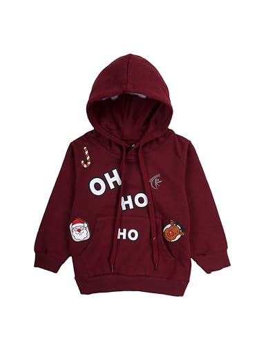 Image of Kiddopanti Unisex Solid Pullover Hooded Fleece Sweatshrit | Cotton Poly Fleece Fabric | Waist Length, Full Sleeve Hoodie | 2 Kangaroo Pockets | Winter Wear for Boys & Girls