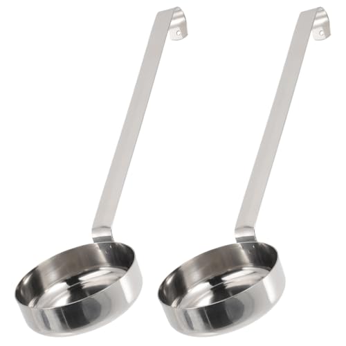 TOPBATHY 2Pcs Flache Kelle Pizza Kelle Kelle Flach Pizza Saucen Löffel Küche Verwenden Griffs Sauce Löffel Edelstahl -Soße Kelle Küchenöllöffel Für Pizza Kelle Pizza