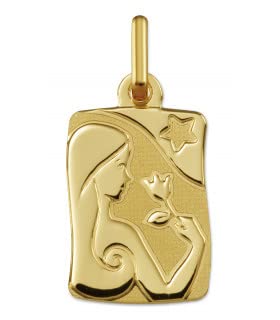 Médaille Zodiaque Or 750 Vierge Argyor bas relief pour collier