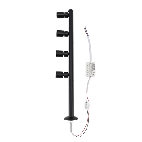 Cocoarm Foco LED Tipo Vitrina, Luz Ajustable de Aluminio de 4 Cabezales para Exhibición de Joyas, Iluminación de Cuidado Ocular para Vitrinas y Tocadores
