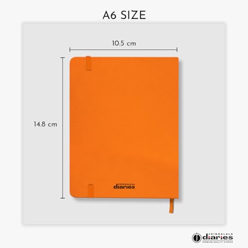 Image of Jhingalala Diaries - Hardbound Leather Cover Pocket Size Corporate Executive Diary Notebook I Pocket Diary For Men and Women I A6 Size I 80gsm Paper I 192 Ruled Pages (Orange)