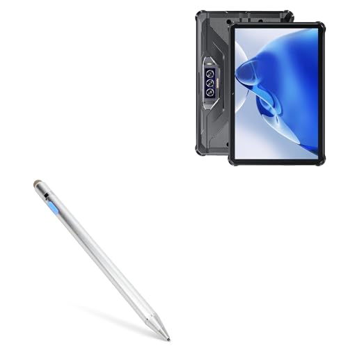 BoxWave Stylus Pen Compatible with Oukitel RT7 5G - AccuPoint Active Stylus, Electronic Stylus with Ultra Fine Tip - Metallic Silver