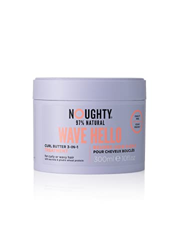Noughty 97% Natural, Wave Hello Curl Butter 3in1 Treatment, Moisturising Hair Mask, Leave In Conditioner & Post Shampoo Conditioning Wash, 300ml Cover