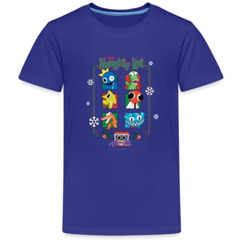 Rainbow Friends - Naughty List T-Shirt (Kids, Royal Blue, 6-7) Cover