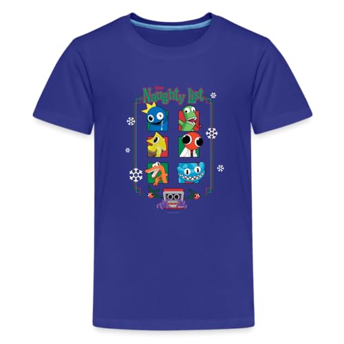 Rainbow Friends - Naughty List T-Shirt (Kids Royal Blue 6-7)