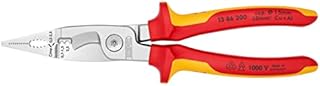 Knipex Pliers for Electrical Installation chrome-plated, insulated with multi-component grips, VDE-tested 200 mm 13 86 200