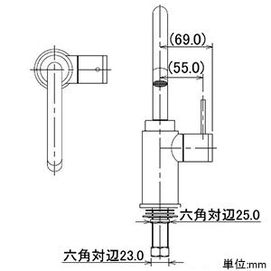 カクダイ　洗面用単水栓　721-204-13 カクダイ洗面用単水栓721-204-13