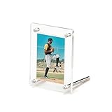 Acrylic Clear Trading Card Display Frame Standing Holder, Sports Graded Card Display Case, Card Protector for Baseball Basketball Football Game Cards, Mini Photo & Card Collection Display (1-Slot)