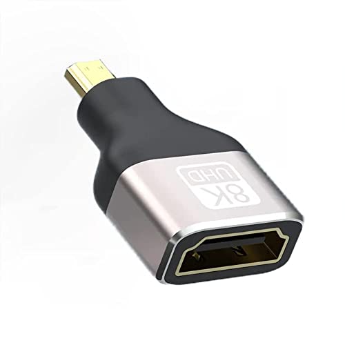 Image of 8k Micro HDMI to HDMI Adapter, Standard 2.1 Version, Micro HDMI Male to HD-MI Female Extension Adapter for Camera, Laptop, Ultra HD (GOLDEN) (PACK OF 4)