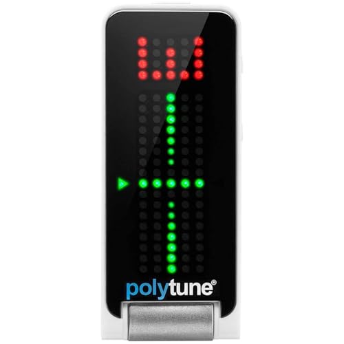 tc electronic polytune clip clip-on tuner with polyphonic strobe and chromatic modes and 108 led matrix display for ultimate tuning performance