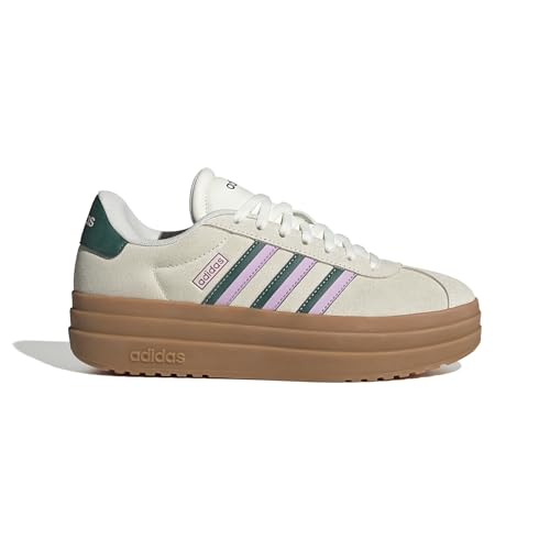 Image of adidas Womens Vl Court Bold Lace Up Sneakers Shoes Casual - Pink