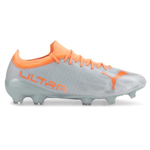 PUMA - Mens Ultra 2.4 Fg/Ag Shoes, Size: 10.5 M US, Color: Diamond Silver/Neon Citrus