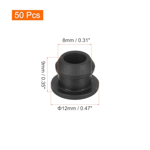Image of MECCANIXITY Silicone Snap in Locking Hole Plugs,Rubber Panel Seal Cover Flush Type Panel Round for Kitchen Rubber Bulkheads Waterproof Sealing Plugs 8mm /0.31 Inch Diameter Black,Pack of 50