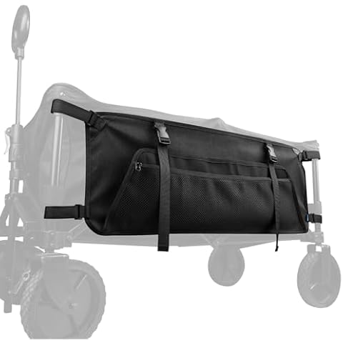 Xxerciz Collapsible Wagon Side Pocket for Umbrella, 900D Oxford Storage Bag with Mesh Pouch for Folding Wagon, Garden Cart Accessories Bag for Camping Garden Sports Cover