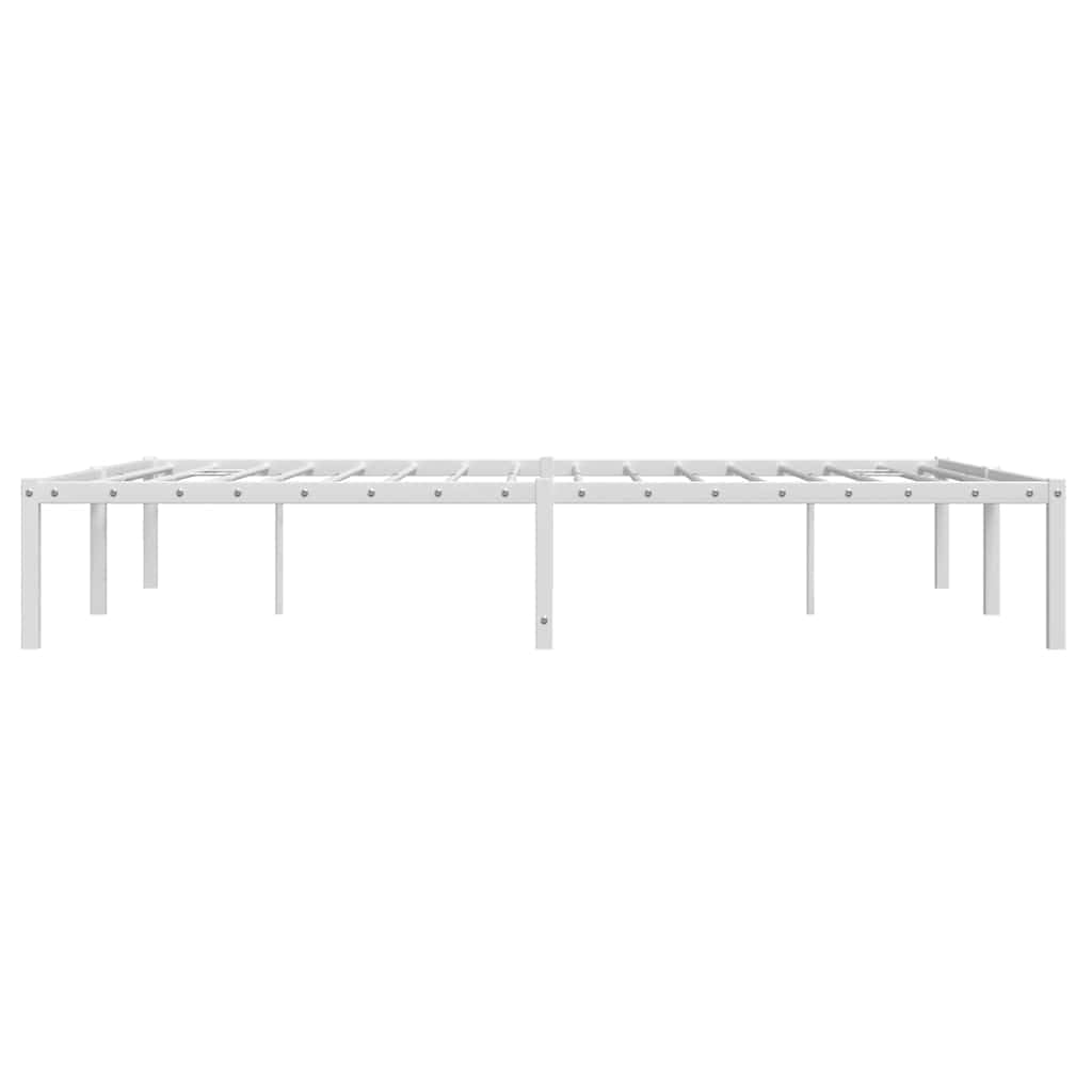 vidaXL Estructura de Cama, Somier de Listones con Almacenaje, Armazón Marco de Cama de Invitados, Mueble para Dormitorio, Metal Blanca 135x190 cm