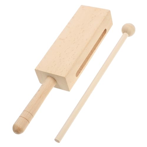 ibasenice Ergonomic Design Wooden Musical Instrument 1 Set Percussion Jam Block Set for Bands Rhythm Sticks for Home Practice