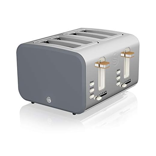 Swan ST14620GRYN Tostador (4 Rebanada(s), Gris, Acero Inoxidable, 1500 W, 330 mm, 290 mm)
