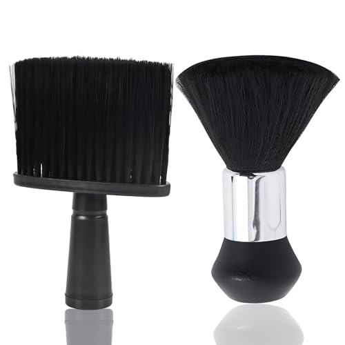 2 Stück Profi Nackenpinsel Set, Friseur Bürste, Friseur Pinsel, Haarpinsel, Soft Barbierbürste für Reinigung gebrochener Haare am Hals, Friseurzubehör für Salon Heimgebrauch, Langlebiges Barber Pinsel