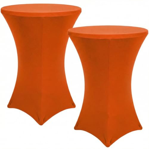 Cocktail Table Covers, 2 Pack 32x43 Inch Round High Top Table Cloth, Orange by Yomeri - Used condition - US$23.19