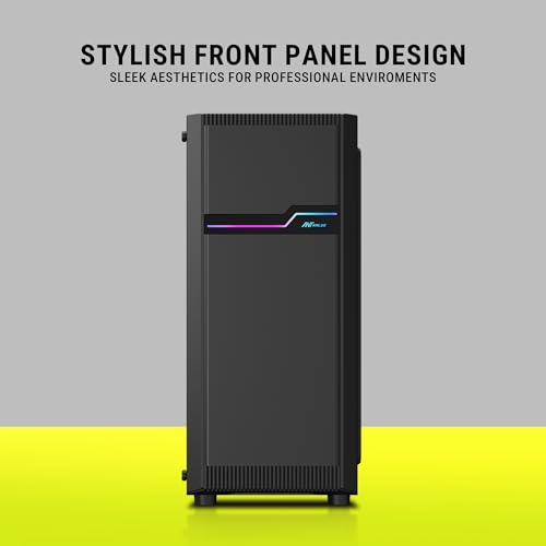 Image of Ant Value VM25 Mid-Tower Gaming Cabinet (Black) - Supports ATX, M-ATX, ITX Motherboards | Tempered Glass Side Panel | 1 Pre-Installed ARGB Fan