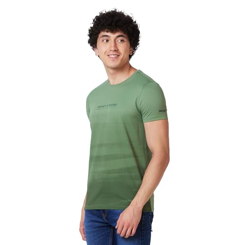 Image of Spykar Men's Slim Fit N /A Half Sleeve Solid Casual T-Shirt