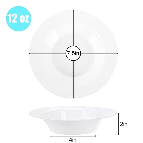 Suwimut S-PLASTICSOUPBOWLS-W-60PC 60 Pack White Plastic Bowls, 12 Oz Disposable Soup Bowls thumb #2