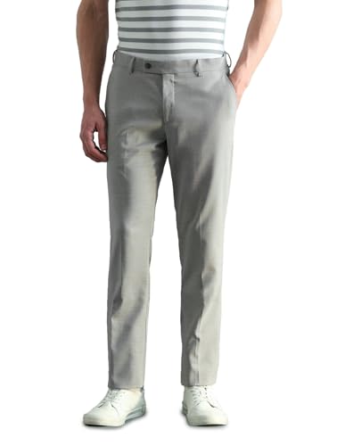 Image of Arrow Men's Tapered fit Textured Trousers