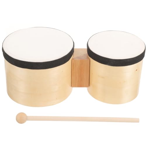 ERINGOGO Bongo Drum for Adults Percussion Instrument with Drum Stick Hand Percussion Bongo Set for Music Practice Early Education Dance Classes and Gift Giving