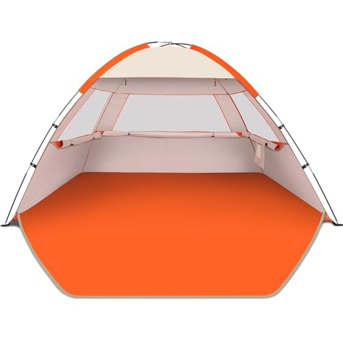 Image of Gorich Beach Tent Sun Shelter for 3/4/6/8/10 Person with UPF 50＋ UV Protection, Lightweight & Easy Setup Beach Shade Canopy, Portable Beach Shade Tent Beach Cabana