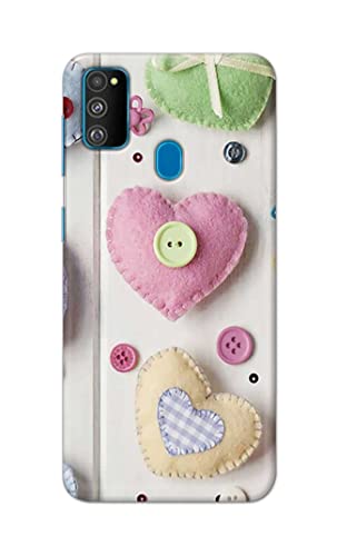 Image of PRINTFIDAA Heart Shape Hard Back Cover for Samsung M30s / Samsung M21, SM-M307FN / DS, SM-M307F / DS Back Cover -(P6) KAT1010
