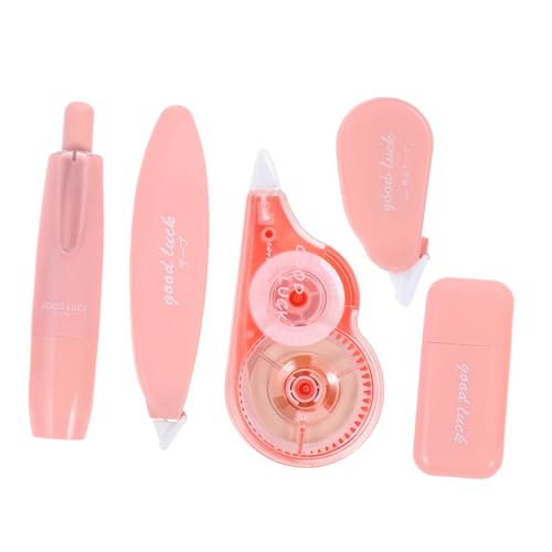 OSALADI 5 Piezas Traje de correa de corrección set de cintas material de oficina corrección instantánea útiles de papelería Corrector cinta de rodillo blanca cinta escolar el plastico rosa