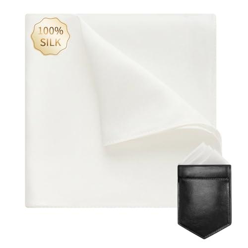 Men's 19 Momme Silk Pocket Squares with Holder