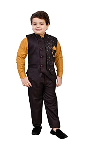 Image of ZOLARIO Stylish and Versatile 3 Piece Clothing Set Dress for Kids Boys, Coat, Pant and Shirt Set, Ideal for Wedding, Casual and Birthday.