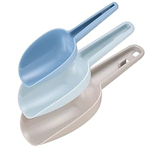 Kunststoff Eisschaufel, Mehlschaufel, Lebensmittelschaufel, Handschaufel, Popcornschaufel, Haushalts Wägeschaufel für Getreide, Küchen, Buffets, Partys, Nüsse, Gewürze, Süßigkeiten, Riegel-3er Set
