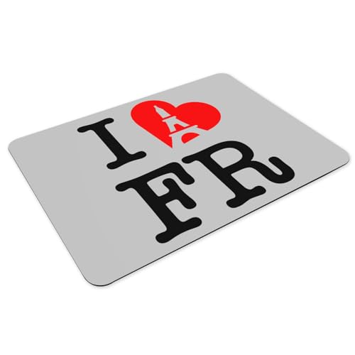 Sets de table caoutchouc gris I Love FR grand format imperméable - 3