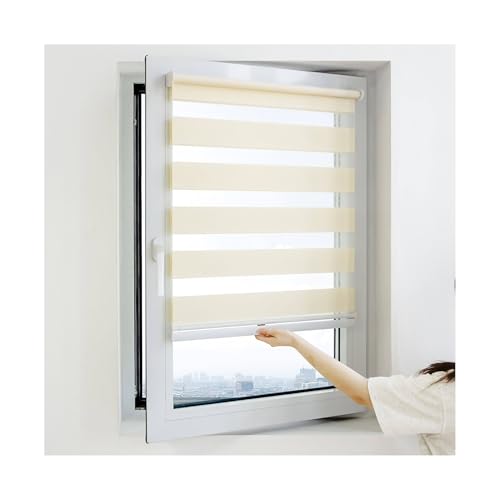 GOCHUSX Persianas Enrollables Inalámbricas Tipo Cebra, Cortinas Enrollables Opacas De Doble Capa, Persianas para Ventanas De Día Y De Noche para Ventanas Interiores(160x30cm(63.0x11.8in))