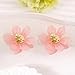 LAXPICOL Fashion Big Flower Clip On Earrings For Women Cute Lovely Acrylic Pink Flower Earrings No piercing Earrings 2.36