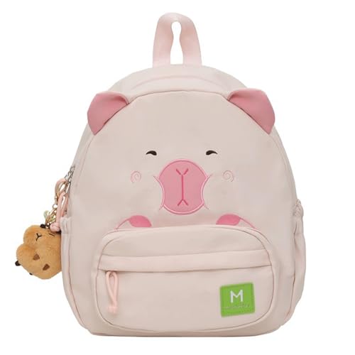 Capybara Backpack Nylon Capibara Bag Kawaii Capivara Backpack Cute Kapibara Bag Capy Bara Cappy Barra Daypack (Pink,Medium)